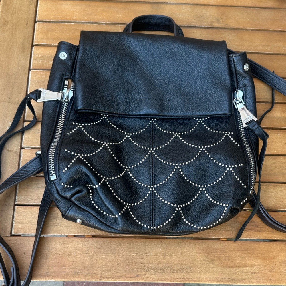 Aimee Kestenberg Black Backpack with Silver Accents